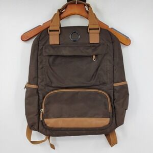 Delsey Paris Brown Nylon Laptop Backpack Professional Commuter Travel Bag